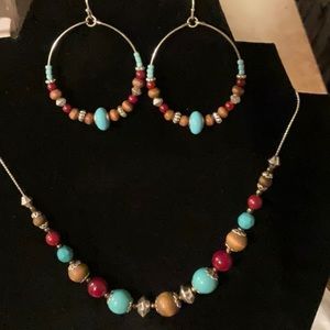 Wear Mutli Color Necklaces and earrings
